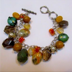 Silpada B1648 toggle bracelet multistone amber 925